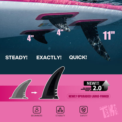 FunWater SUP Inflatable Stand Up Paddle Board 10'6×33"×6" Ultra-Light Inflatable Paddleboard with ISUP Accessories,Fins,Adjustable Paddle, Pump,Backpack