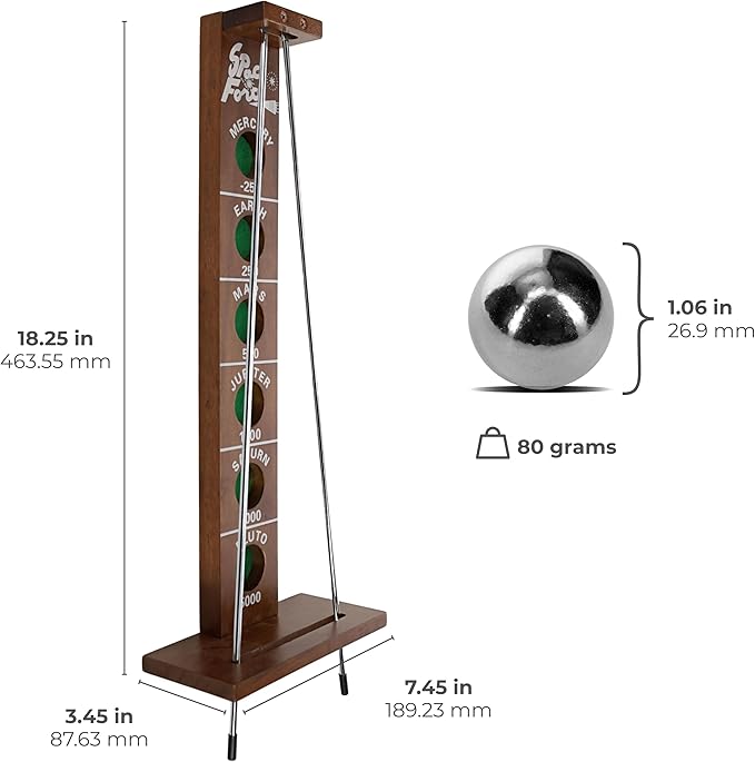 WE Games Shoot The Moon - a Classic 1940's Nostalgia Game - Solid Walnut Wood Stain - 18 inches