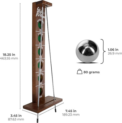 WE Games Shoot The Moon - a Classic 1940's Nostalgia Game - Solid Walnut Wood Stain - 18 inches