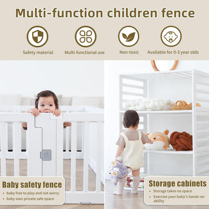 Gupamiga Playpen Baby Playard Portable Baby Fence Play Area Indoor Outdoor Kids Activity Center Playpen Playground Hoop for Indoor and Outdoor Use (12 Panels)