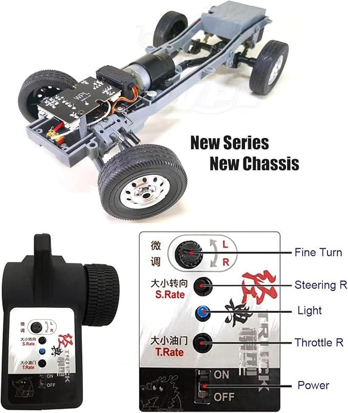 RC Kei Truck WPL RC Car 1/10 Remote Control Drift Car WPL D22 RTR RWD Carry Pickup 2.4G Proportional Throttle Steering Dual Rate 260 Motor Upgraded Chassis Gearbox Hobby Toy