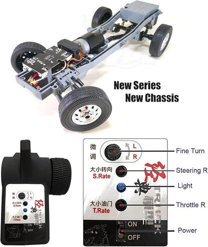 RC Kei Truck WPL D12 RC Car 1/10 Scale RC Drift Car Remote Control Kei Truck RTR 2.4G RWD 260 Motor Proportional Throttle Steering Dual Rate Carry Pickup Hobby Toys for Adult