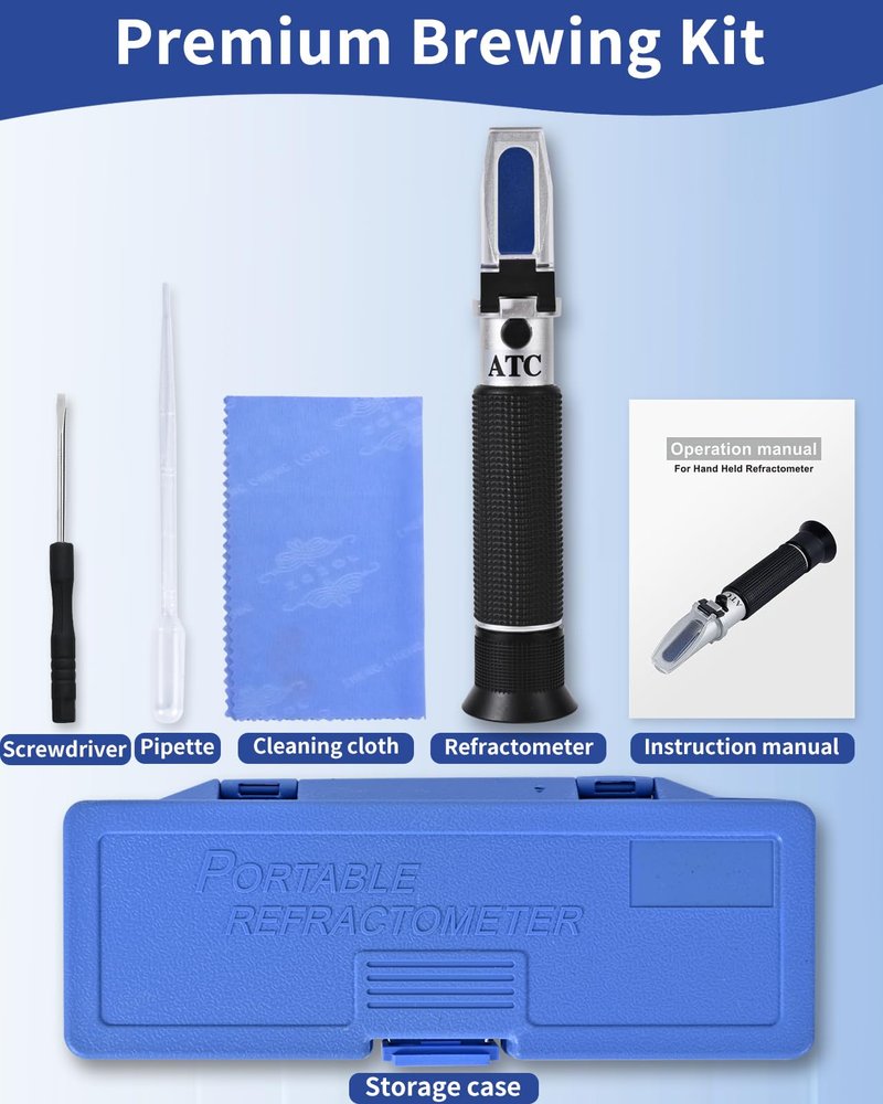 Brix Refractometer 0-90%, Brix Meter Refractometer with ATC, Accurate Refractometer Sugar Maple Syrup, Refractometer Brix for Measuring Sugar Content in Fruit, Honey, Maple Syrup & Other Sugary Drink