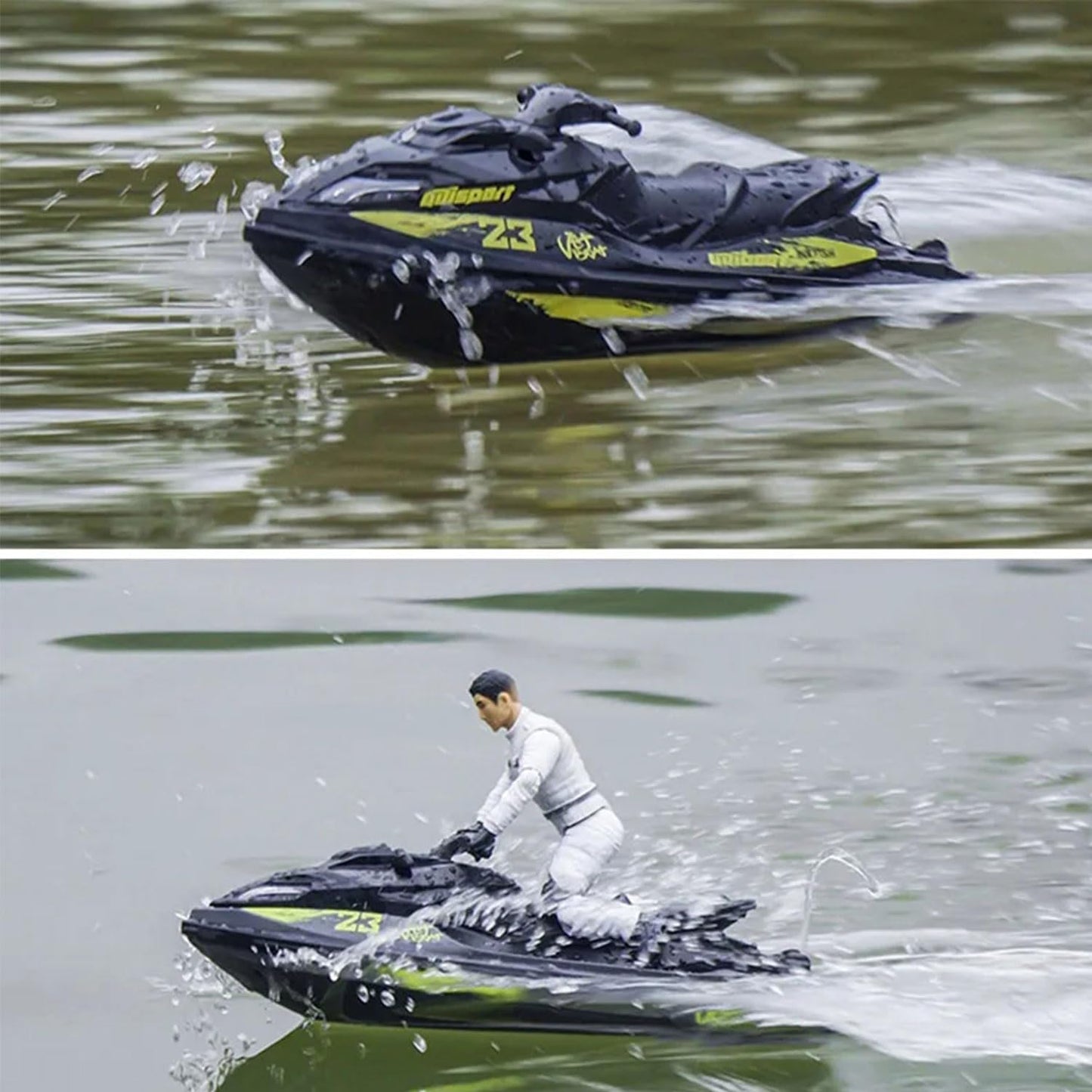 captainrc RC Turbo Jet Boat 25+KPH Brushless, 2.4GHz Adult RC Jet Ski, RC Boat for Pools, Lakes and Rivers with 2 Batteries, LED Light, Low Battery Alarm
