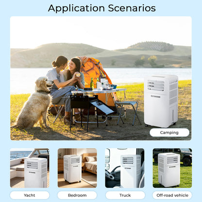 GETUHAND Portable Air Conditioner for Camping Outdoor Water cooled Drain-Free, 5200BTU Fast Cooling for Tent AC/Yacht/Truck/Bedroom/Off-road vehicle/Pet House (White)