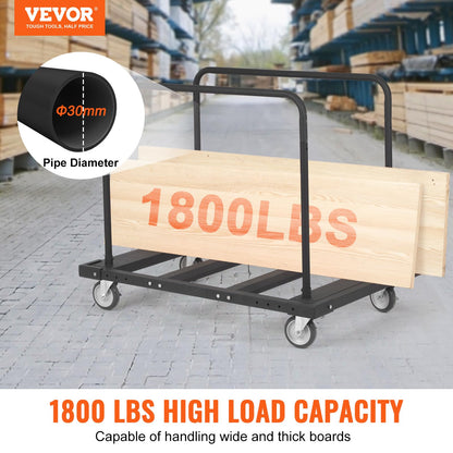 VEVOR Folding Table Cart, Heavy Duty Table Trolley with 5" Swivel Wheels, 1800 LBS Drywall Dolly Cart for Garage, Home, Warehouse, Party Event Hotel Furniture 10 Table Capacity
