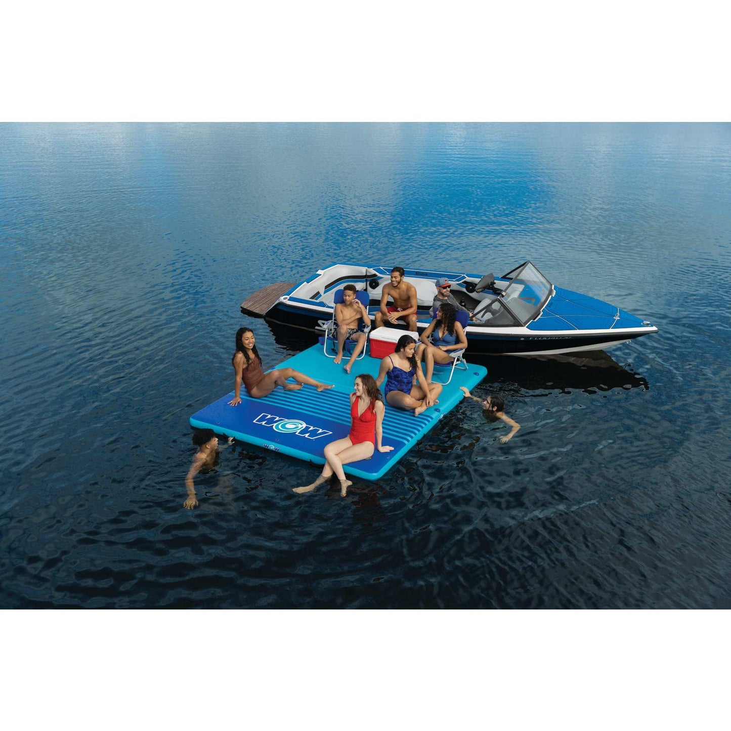 Wow Sports Vacation Station Inflatable Floating Dock - 10 x 8 x 6 in - for Boating & Lakes - for Kids & Adults
