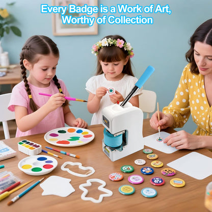 75mm 3" Button Maker Kit – Badge Making Supplies with Metal Plastic Mold Set, 86mm Circle Cutter & Pad, 20 Tin Badge Blanks for Button Press Machine | Press Not Included