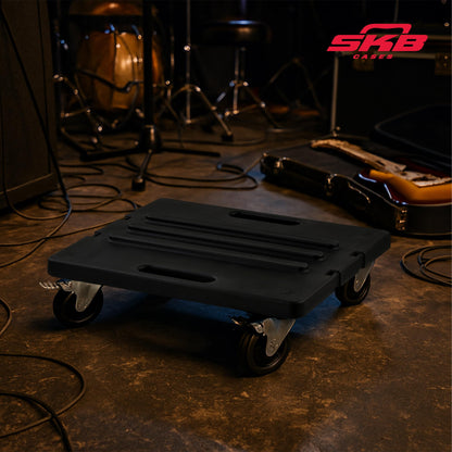 SKB Roto Rack/Shallow Rack Caster Platform with 4 Locking Wheels for Transport, 2 42-Inch Straps to Secure Caster Board to Rack, Black