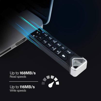iStorage datAshur PRO2 256 GB | Secure Flash Drive | FIPS 140-2 Level 3 Certified | Password protected | Dust/Water-Resistant