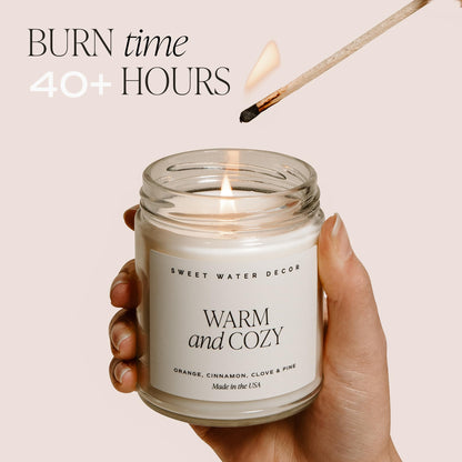Sweet Water Decor Weekend Candle - Soy Citrus, Grapefruit, Sage, Amber, and Oakmoss Scented Earthy Candles for Home - 9oz Clear Jar with Gold Lid, 40+ Hour Burn Time, Made in The USA