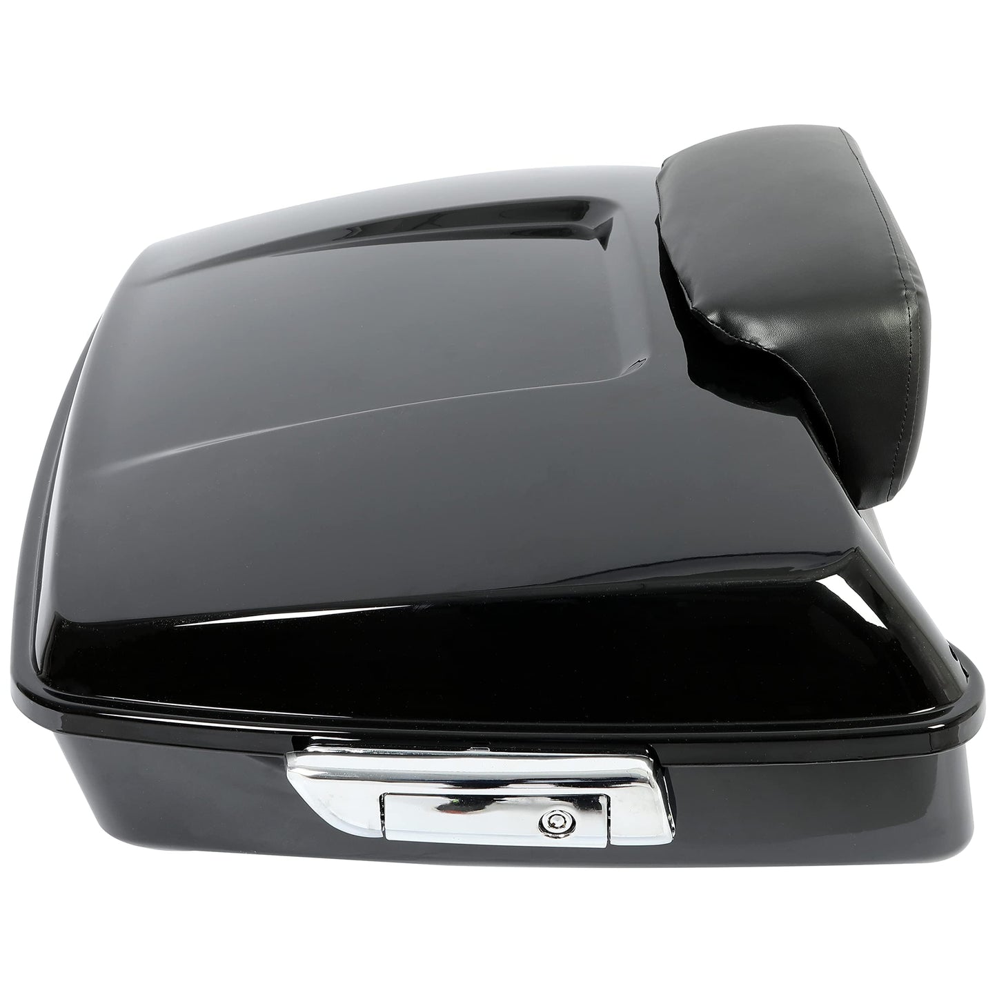 ECOTRIC Chopped Luggage Trunk W/Pad Compatible with 2014-2024 Harley Touring Road King Road Glide Street Glide Electra Glide Tail Box Trunk with Backrest