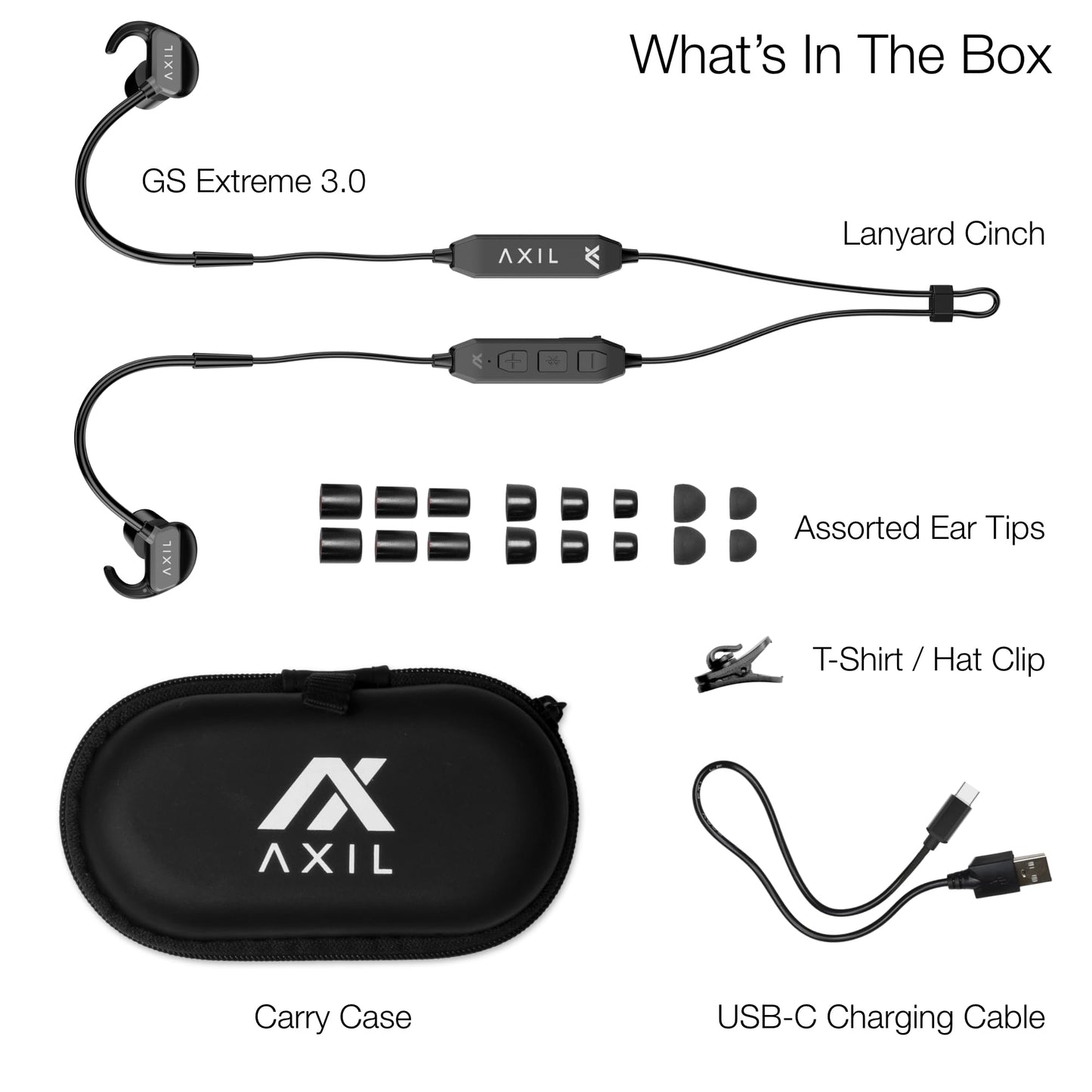 AXIL GS Extreme 3.0 Shooting Ear Protection – Black - Hearing Enhancement & Noise Isolation Bluetooth Earbuds – 5X Hearing Protection for Shooting, Travel, Work and Concerts