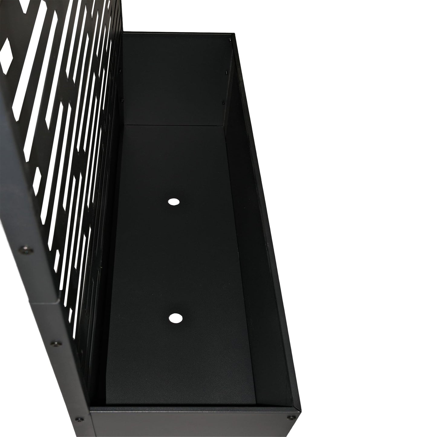 Oakland Living 6 ft. X 4 ft. Black Freestanding Metal Privacy Screen Room Divider with Flower Box