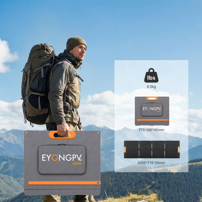 EYONGPV 300W Portable Solar Panel, 26% HPBC Cells, Foldable Solar Charger, 15ft (4.5m) Cable, 30A Anderson Output, IP65 Waterproof for RV Camping, for EcoFlow, Anker, Jackery, Bluetti Power Station