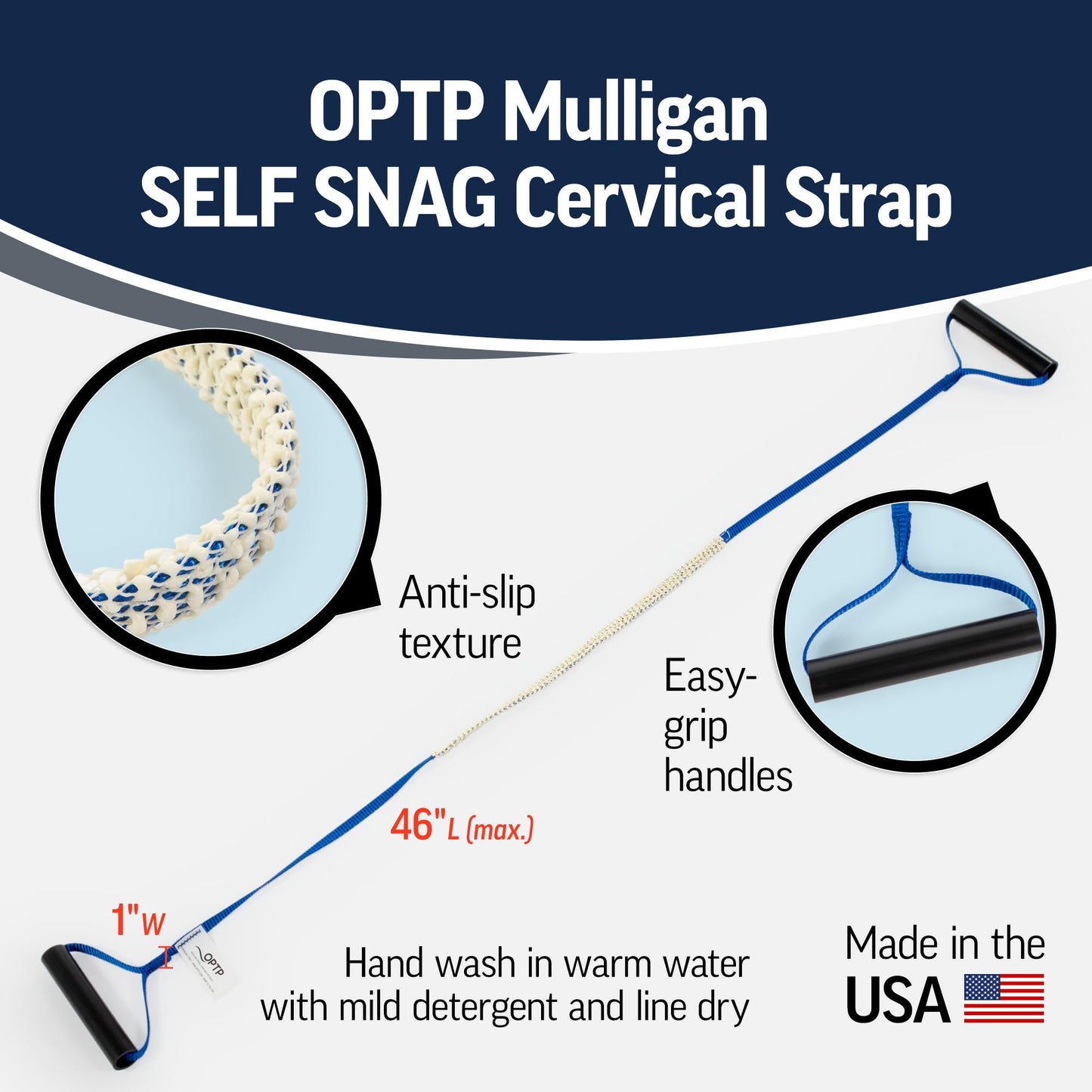 OPTP Mulligan Self Snag Cervical Strap — Cervical Traction Device for Joint Release to The Cervical Spine — Patient Self-Treatment of Back Pain, Neck Pain, Headaches