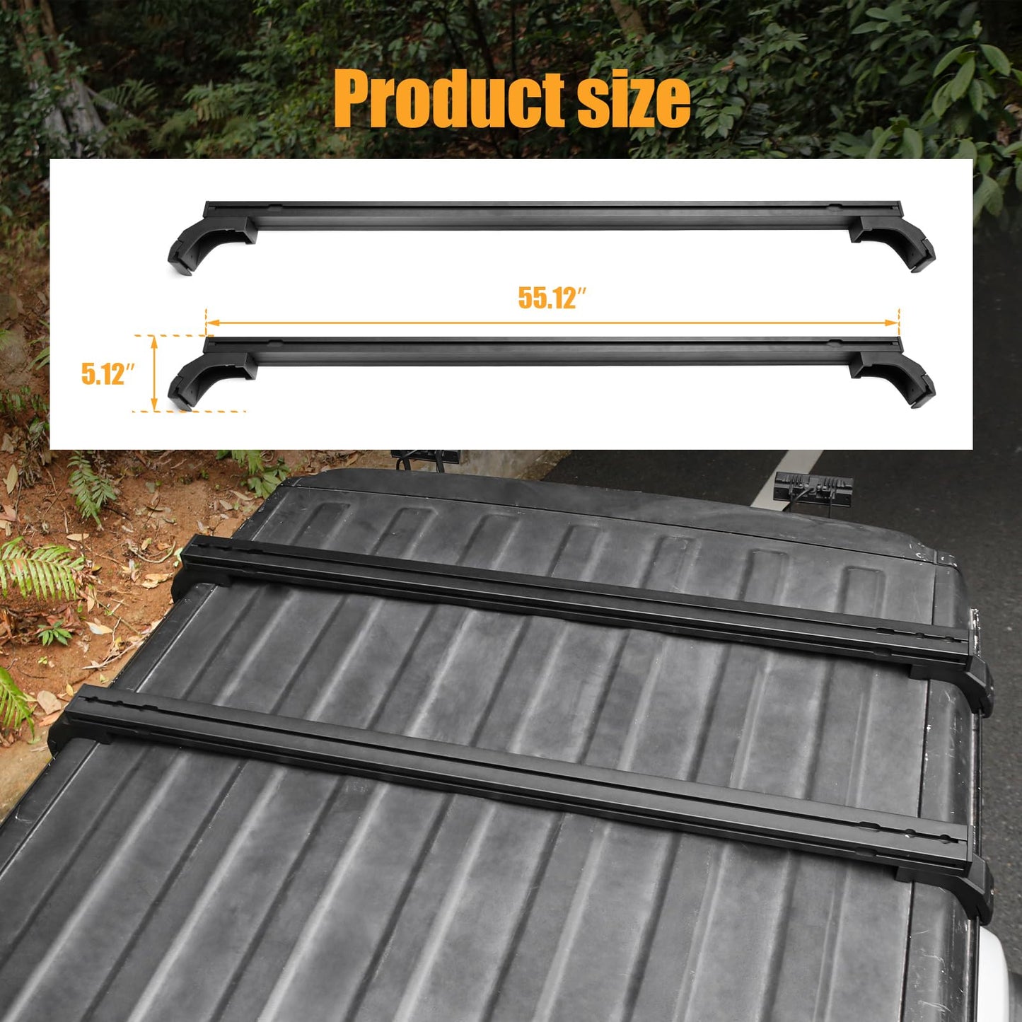 400 LBS Roof Rack Cross Bars Compatible with 2018-2024 Jeep Wrangler JL JLU & Gladiator JT, Roof Rail Crossbars Cargo Carrier Rooftop Luggage, Aluminum Luggage Rack Crossbar
