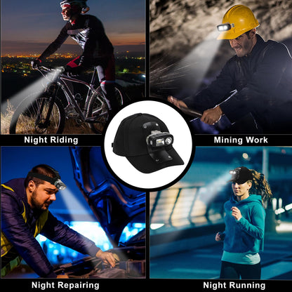 Yongkist Rechargeable LED Headlamp with Spotlight and Floodlight High Brightness Mining Headlamp Waterproof Hard Hat Light for Hunting, Camping, Night Work, Caving
