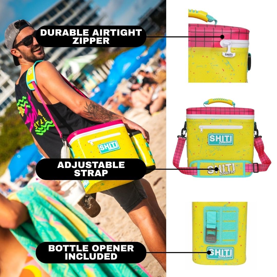 SHITI Coolers Cooler for Camping, Travel, Beach, Soft Lunch Box for Food, Drinks & Ice, Portable, Waterproof 24 Hr Insulated Bag with Shoulder Straps, Customizable (The Basket, 12 Can Cooler)
