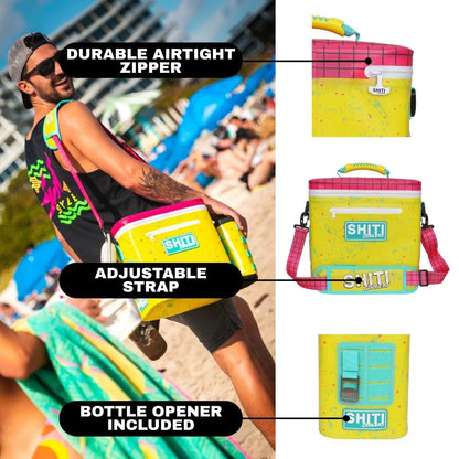 SHITI Coolers Cooler for Camping, Travel, Beach, Soft Lunch Box for Food, Drinks & Ice, Portable, Waterproof 24 Hr Insulated Bag with Shoulder Straps, Customizable (The Basket, 12 Can Cooler)