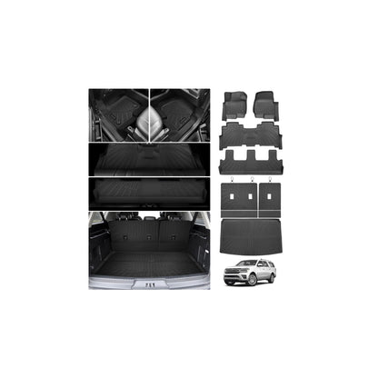 Cartist Floor Mats for Ford Expedition MAX 2018-2024 (8 Seats-2 Row Bench Seat), All Weather Cargo Liner for Expedition Accessories, Heavy Duty Car Mats, Car Accessories (Only Fit MAX)