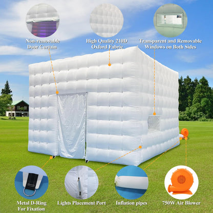 SAYOK Inflatable Party Tent 16.4'x16.4'x11.5' with LED Wall Wash Lights, Night Club Tent for Adults Wedding Birthday Backyard Party Business Events