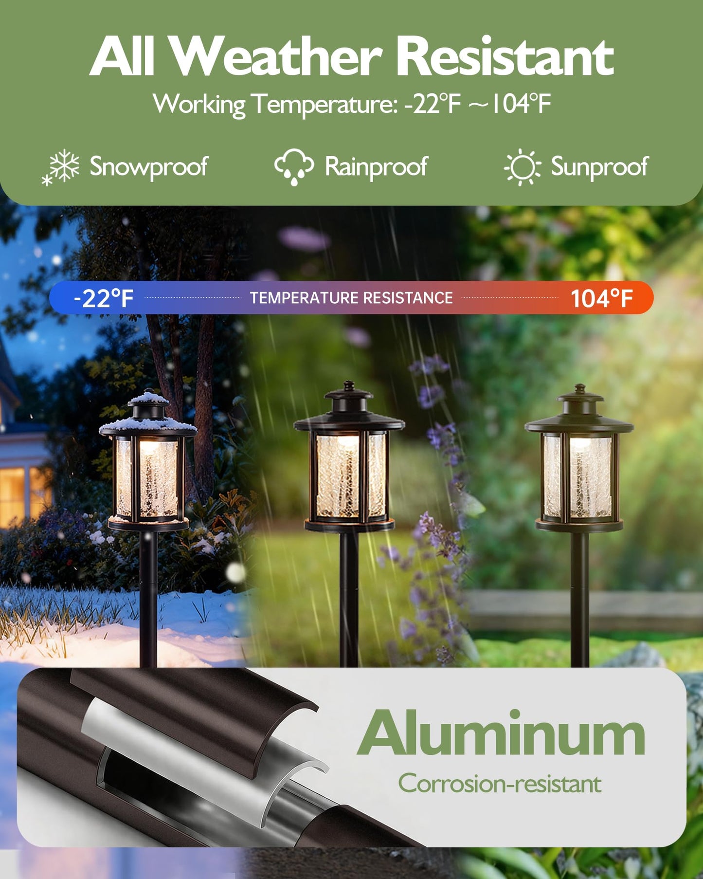 LITFIT Low Voltage Landscape Lighting, 12V 3.4W 155LM 3000K Wired Path Light, Outdoor Waterproof Electric Garden Light, Aluminum Yard Light, 50000H Integrated LED, Crackled Shade, ORB Finish, 4 Pack