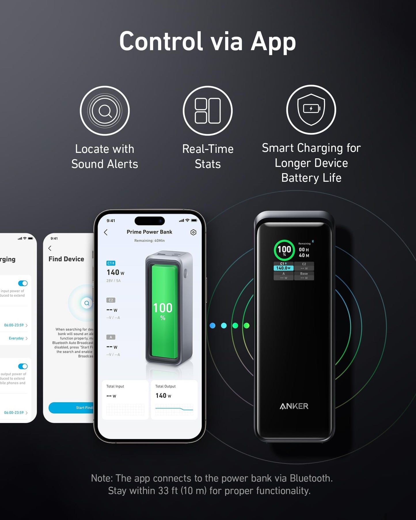 Anker Prime Power Bank, 27,650mAh 3-Port 250W Portable Charger for Travel, TSA-Approved, Smart App, for MacBook Pro/Air, iPhone 16/15/14 Series, Samsung, Laptops, and More (Charging Base Not Included)