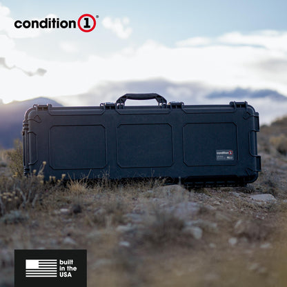 Condition 1 45” Dustproof Protective Luggage Case Model 1229, Lockable Storage Box With Customizable Foam Insert, IP67 Long Waterproof Hard Case, 44.52"x 16.32"x6.10" Black