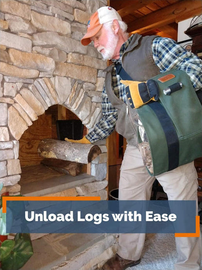 LogOX WoodOX Sling - The Most Ergonomic Firewood, Kindling, and Log Carrier. Helps Correct Posture and Balance | Camping Essential for Firewood Harvesting, Designed in Vermont (Patented, USA Made)