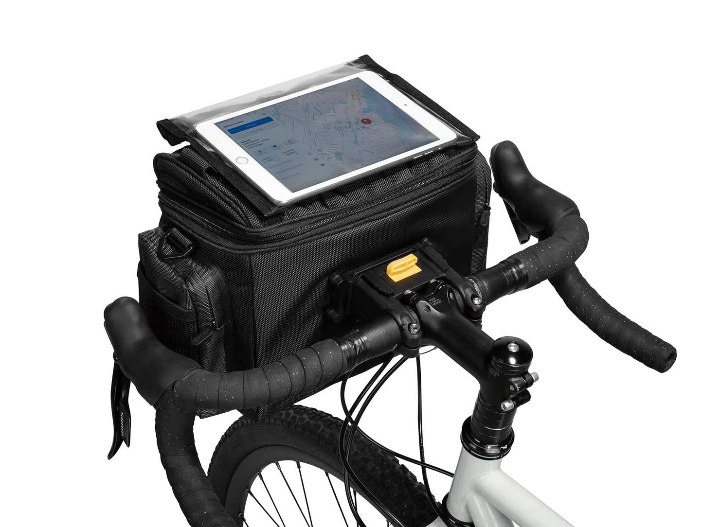 Topeak TourGuide Handlebar Bag DX with Fixer 8 – 8.1L Large-Capacity Touring Bag with QuickClick Mount, Shoulder Strap, Map Pocket, Rain Cover & Reflective Safety Strip