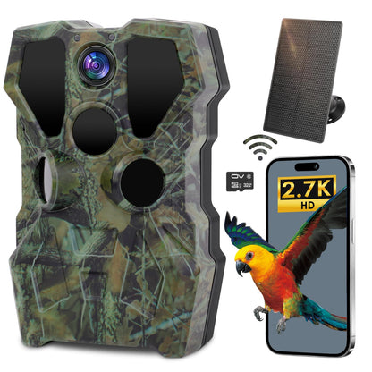 Trail Camera,64MP 2.7K 0.2S Trigger Motion Activated,Game Hunting Camera with Night Vision 2.0''LCD 120°Wide Camera Lens for Outdoor Scouting Wildlife Monitoring(Only Support Camera's Hotspot WiFi)