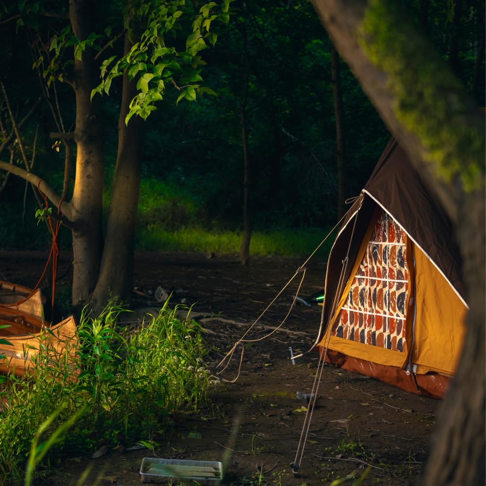Wild Luxury Vintage TC Cotton Camping Tent, 2 Person Flying House Style Canvas Shelter, Waterproof & Breathable Glamping Tent