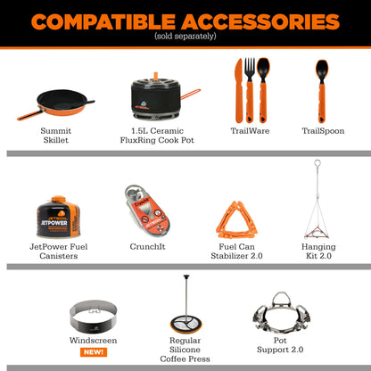 Jetboil Flash 1.0L Portable Fast Boil Stove for Camping and Backpacking with 1-Step Auto Ignition, Propane/Isobutane Burner with Cooking Cup, Mountainscape