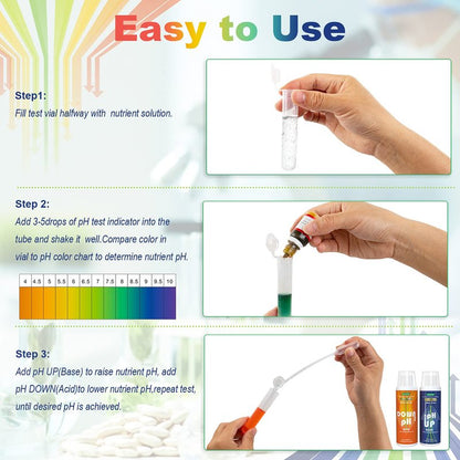 FOLLOWIN pH Up and Down Control Kit for Hydroponics, Soil Gardens & Aquariums - Concentrated Liquid pH Adjuster Set (9 oz + 9 oz) with pH Indicator - Balanced Nutrient Solution for Plants