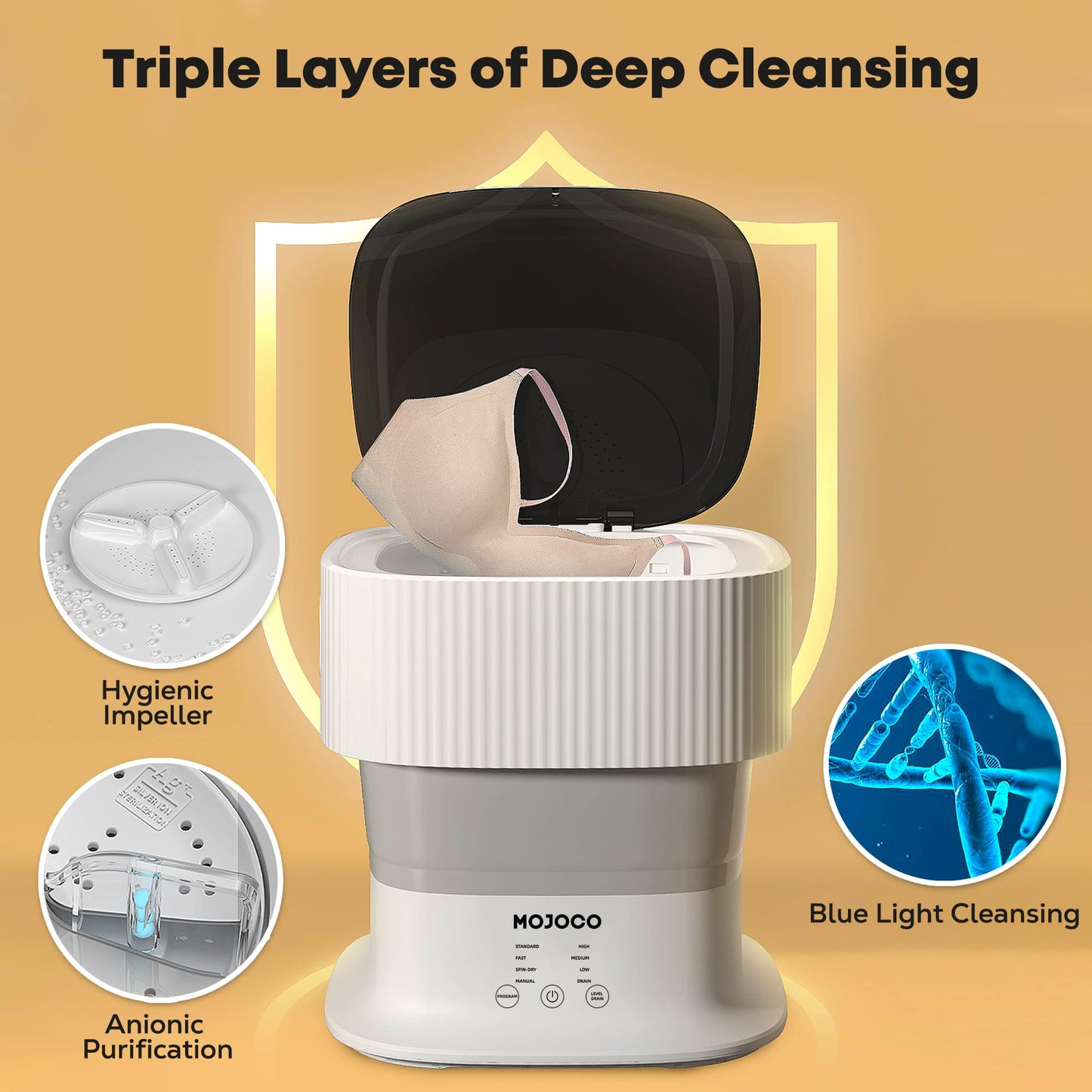 Foldable Washing Machine & Portable Clothes Dryer for Laundry, Baby Clothes, Underwear, Socks