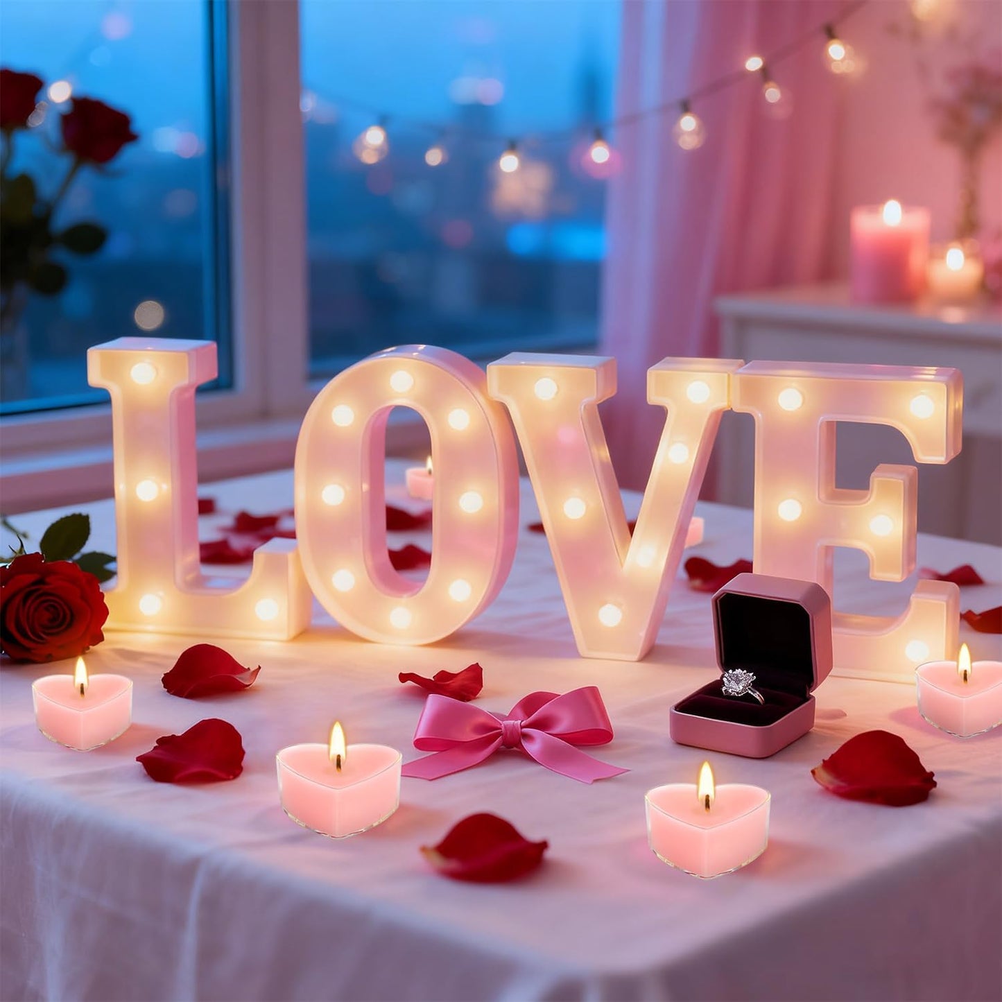 50Pcs Valentines Day Tealight Candles Rose Scented in Clear Cup,Love Pink Wax Votive Candle for Valentine's Day,Home Decor,Wedding, Anniversary, 4Hours Heart Shaped