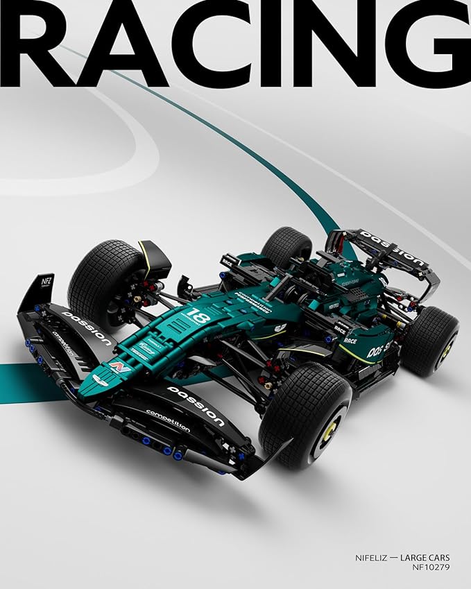 Nifeliz AM24 Formula 1 Racing Car Building Set 1:8 Scale Collectible Set for Adults Authentically Detailed Build and Display Model for Home or Office Décor (2351PCS NF10279)