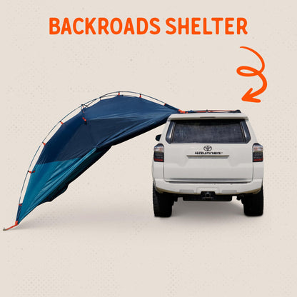 Kelty Backroads Shelter Universal Mounted Car Camping Shelter with Zippered Entry, Sturdy Frame, Protection from Elements, UV, Stuff Duffel Included