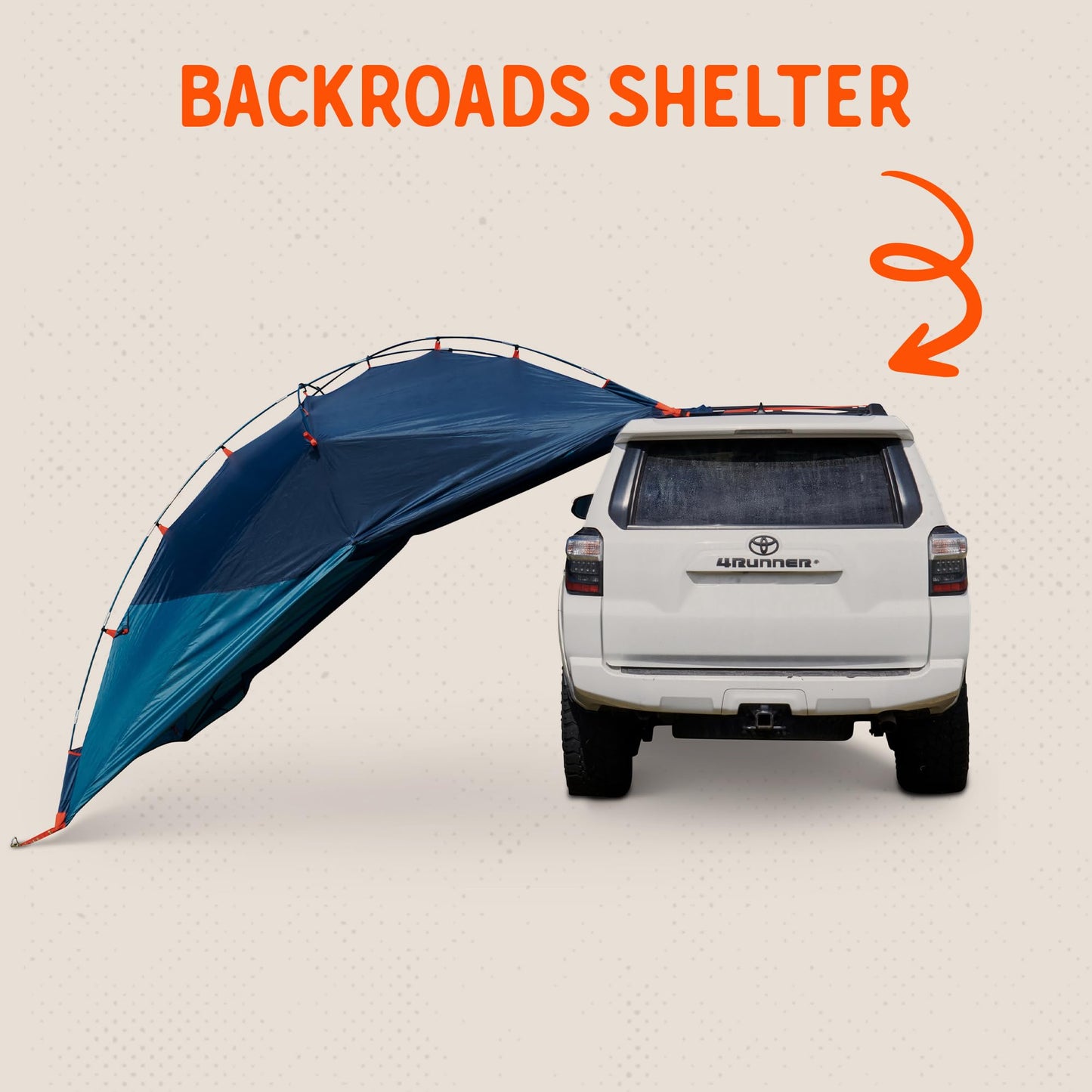 Kelty Backroads Shelter Universal Mounted Car Camping Shelter with Zippered Entry, Sturdy Frame, Protection from Elements, UV, Stuff Duffel Included