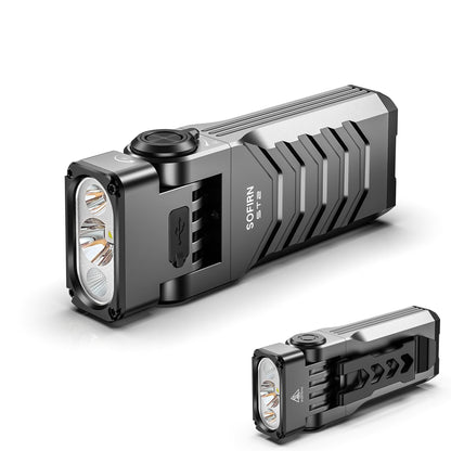 sofirn ST2 Multi-Light Rechargeable Flashlight, 3000 Lumens White Light with 660nm Red & 365nm UV, USB-C Charging, 90° Rotating Head, Magnetic Tail & Large Clip, IPX6 Waterproof for Work & Outdoor