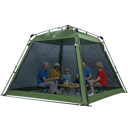 Pop Up Screen House Gazebo 8.2'x8.2'x75'' – Instant Portable Canopy with Mosquito Netting & UPF Sun Protection, Tool-Free 60s Setup, Foldable Outdoor Tent for Backyard, Camping, Park,Olive Green