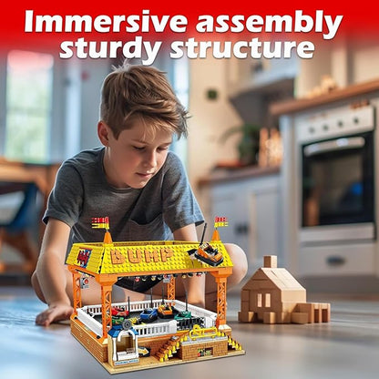 Sosuy Bumper-Cars Building Set Toys for Boys Electric Control Race Car City Amusement Park Construction Birthday for Adult Teen Girl Kid Age 8+ Architecture Theme Display 1840pcs