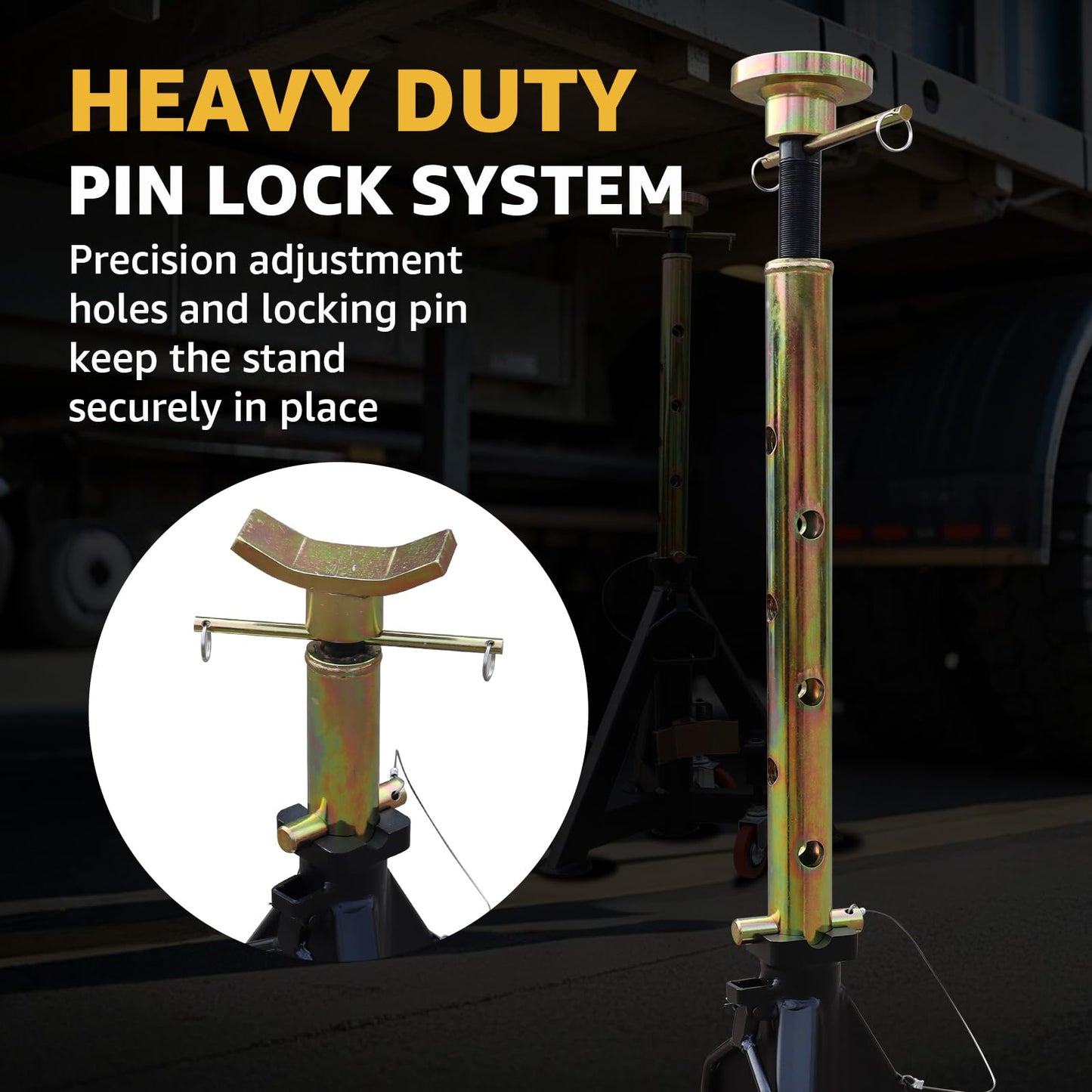 BESTOOL 16 Ton Heavy Duty Jack Stands Pair – 35,000 lbs Rated Capacity, Adjustable 26" to 40.9", Rolling Design for Trucks, Trailers, Tractors & Heavy Equipment