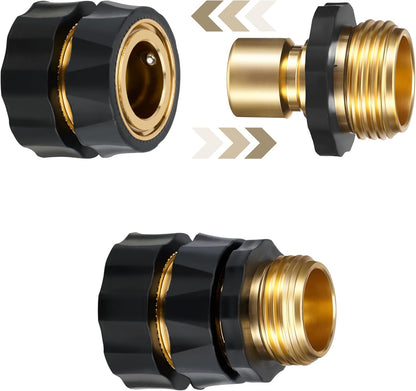 Twinkle Star Garden Hose Fitting Quick Connector Set - 3/4 Inch Male & Female Adapters (4 Pack)