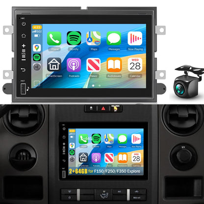 Car Stereo for Ford F-150 F150,F250,F350, Escape,Fusion,Explorer,Focus,Edge,Taurus,[2+64G] Wireless Carplay/Android Auto,Android Car Radio 7" IPS GPS WiFi Bluetooth FM Mirror Link SWC Backup Camera
