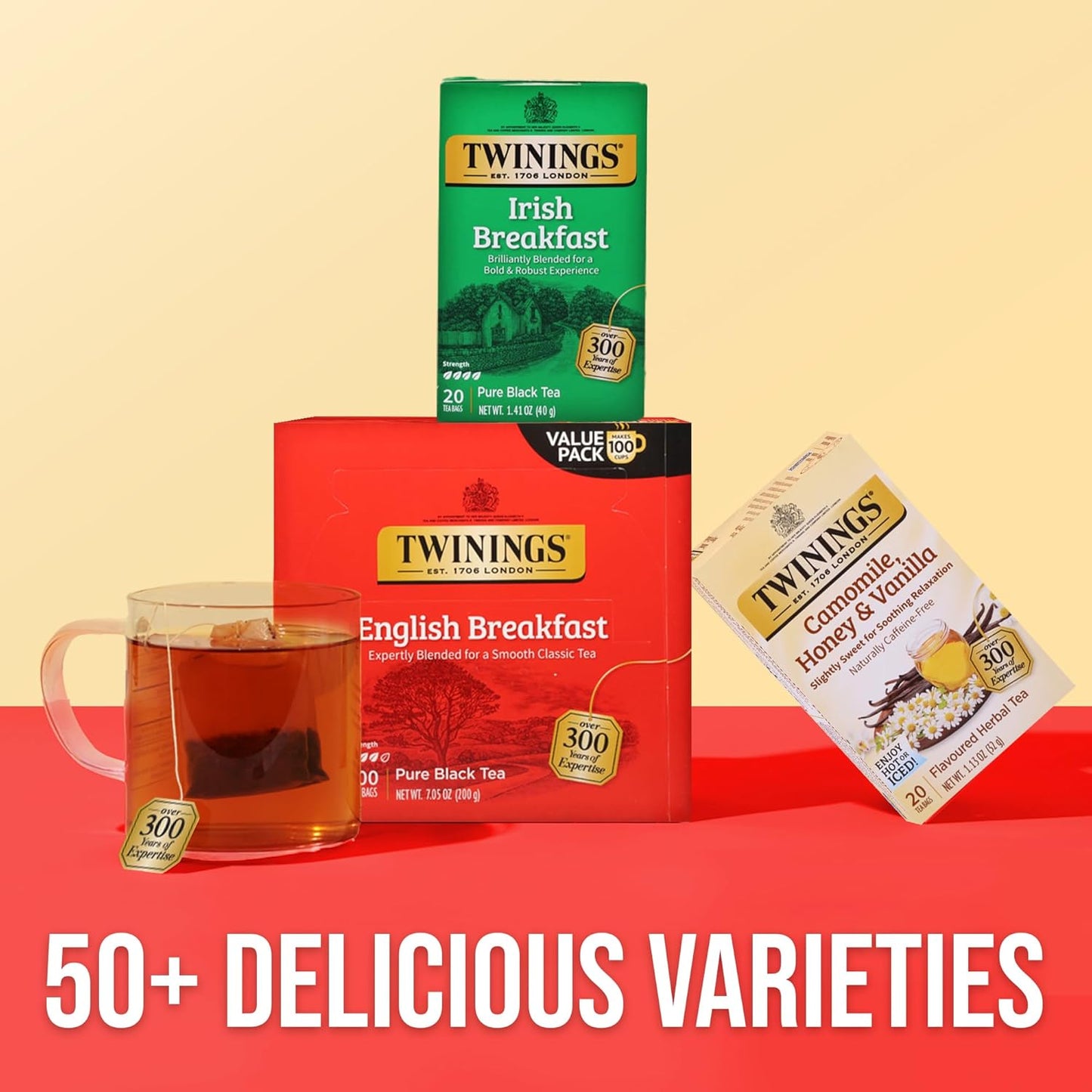 Twinings English Breakfast Black Tea - Smooth & Robust Flavor, 100 Individually Wrapped Teabags
