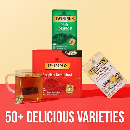 Twinings English Breakfast Black Tea - Smooth & Robust Flavor, 100 Individually Wrapped Teabags