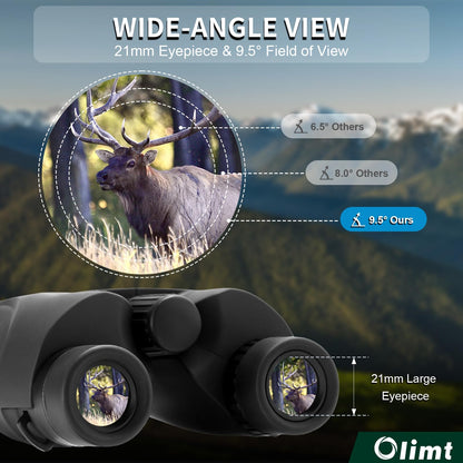 6x25 Compact Binoculars, Mini Pocket Small Portable Size 9.5° Wide Angle Field of View 21mm Large Eyepiece ED Glasses Bak-4 Prism Professional HD for Adults Travel Sports Cruise Birding Opera