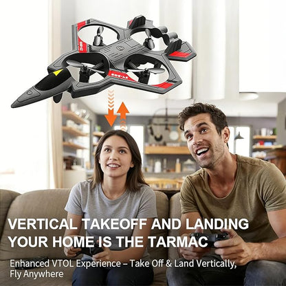 RC Planes with Light Remote Control Airplanes RC Airplane Fighter Jet 360° Flip Stunt Roll Drones for Men Remote Control Plane (White - Plastic)